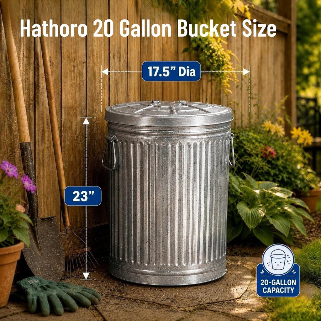 20 Gallon Galvanized Steel Trash Can with Locking Lid T908939