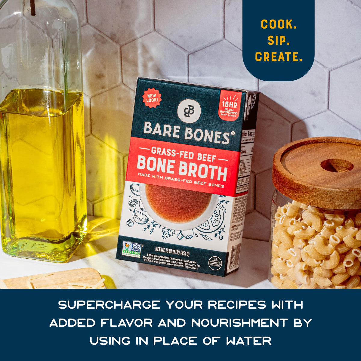 Grass-Fed Beef Bone Broth 16oz 8 Pack B2213