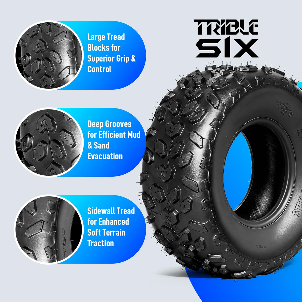Set of 2 19x7-8 ATV/UTV Tires K6829