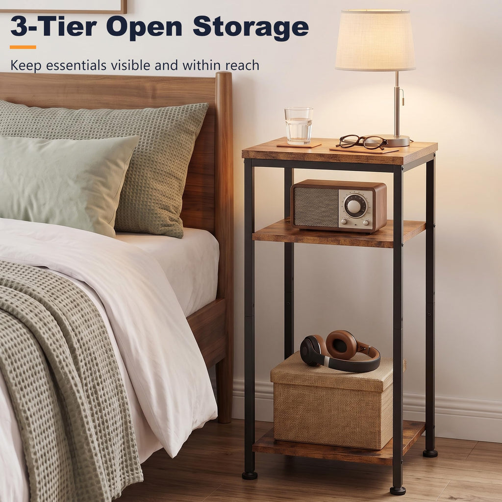 3-Tier Side Table with Adjustable Shelf W616012