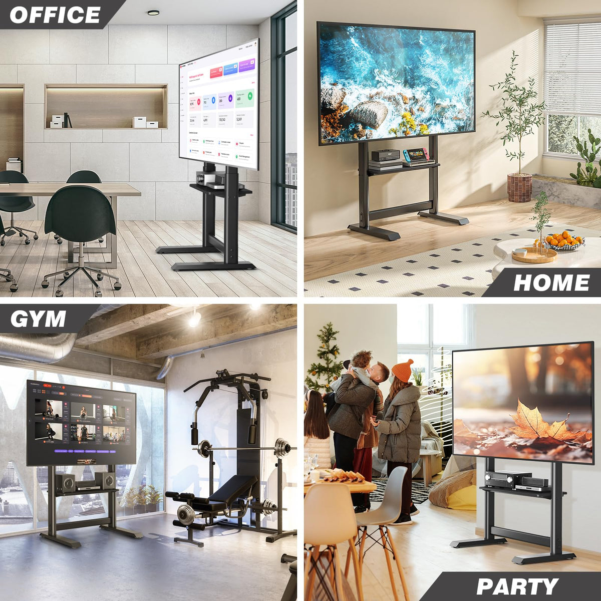 Heavy Duty Rolling TV Stand for 55-100 inch TVs U9146