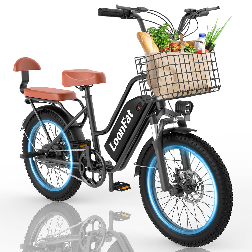 Peak 1000W 48V 13Ah Electric Bike with Rear Seat & Front Basket A7634