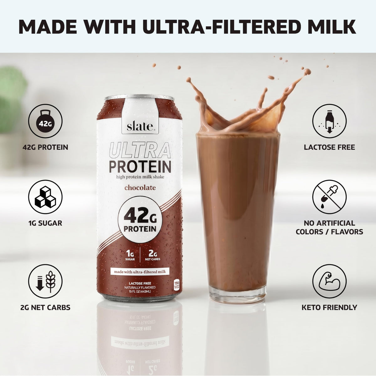 Chocolate Ultra Protein Shake 15 fl oz 12 Cans S534691