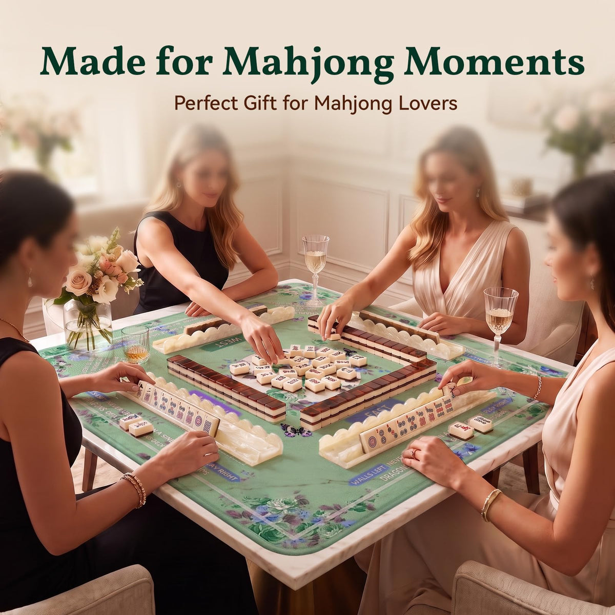 20 Inch Acrylic Mahjong Racks with Magnetic Pushers Set of 4 I79999
