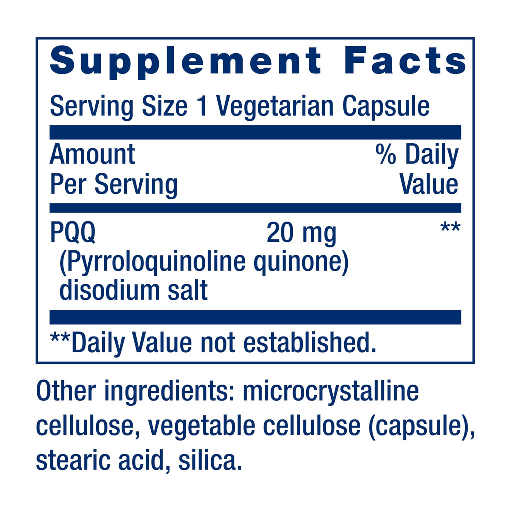 PQQ Pyrroloquinoline Quinone 20 mg 30 Capsules S9265