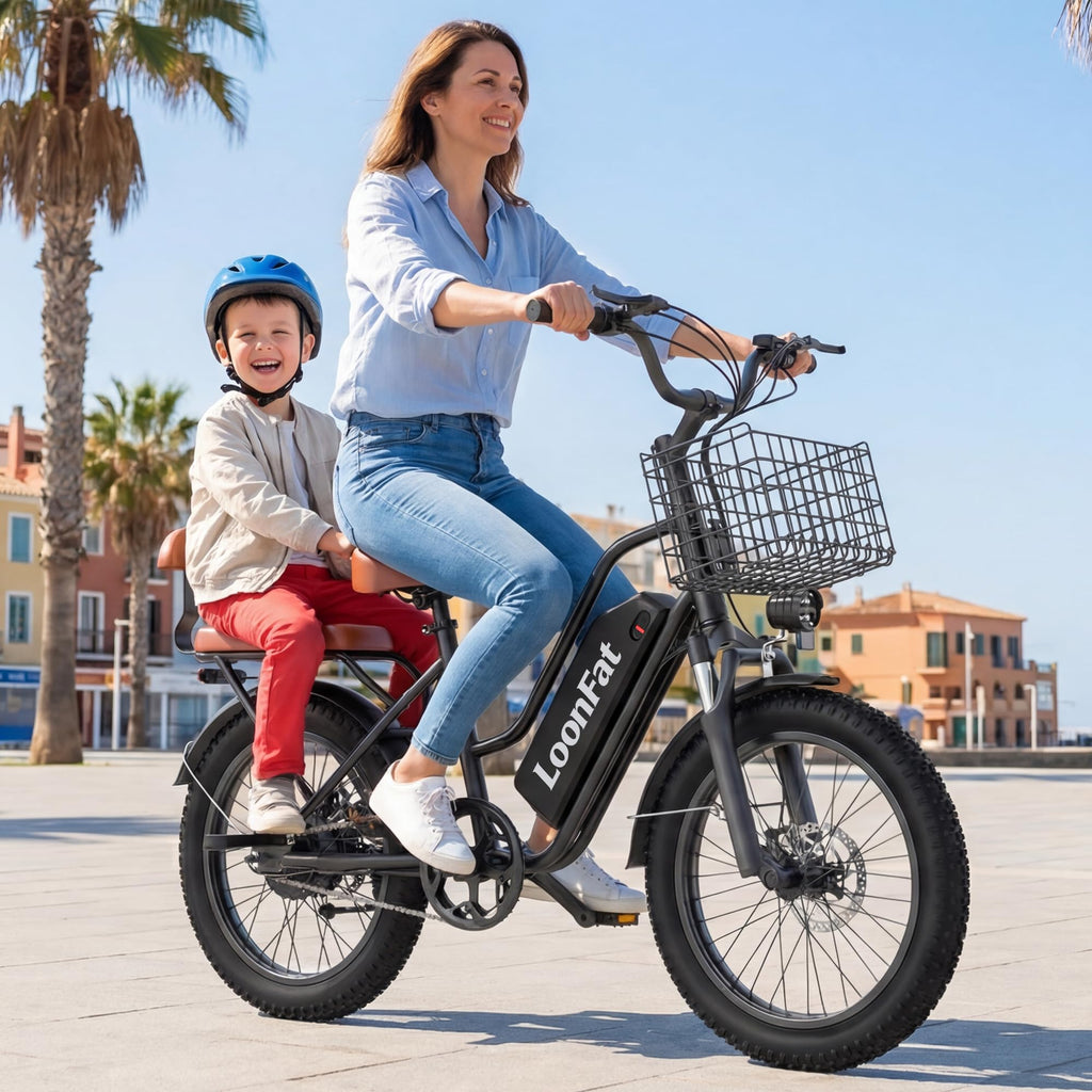 Peak 1000W 48V 13Ah Electric Bike with Rear Seat & Front Basket A7634