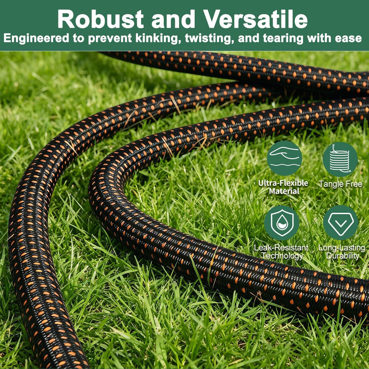 100FT Flexible Garden Hose with 10 Modes Nozzle Q74230
