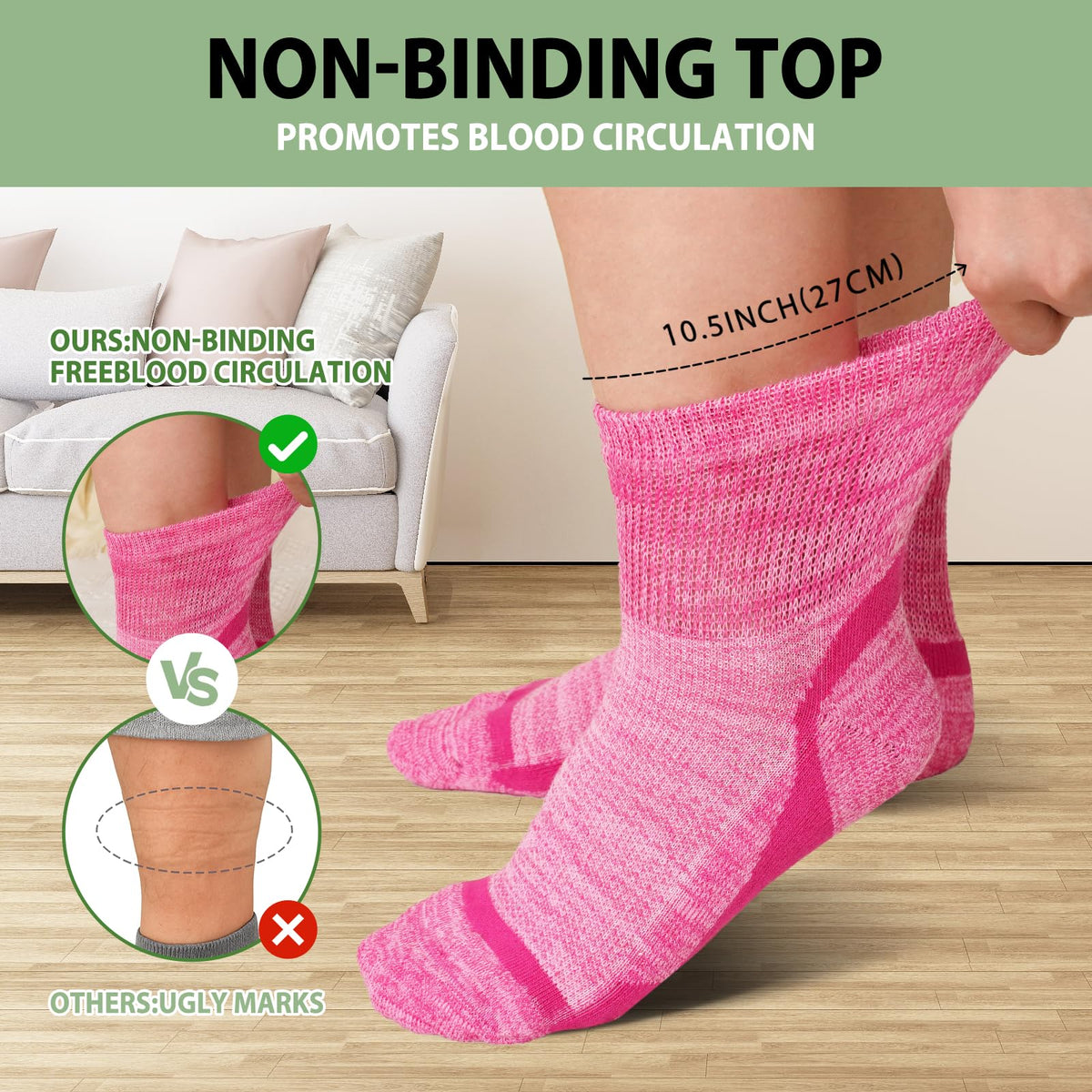 Bamboo Viscose Non-Binding Ankle Socks 5 Pairs D154022