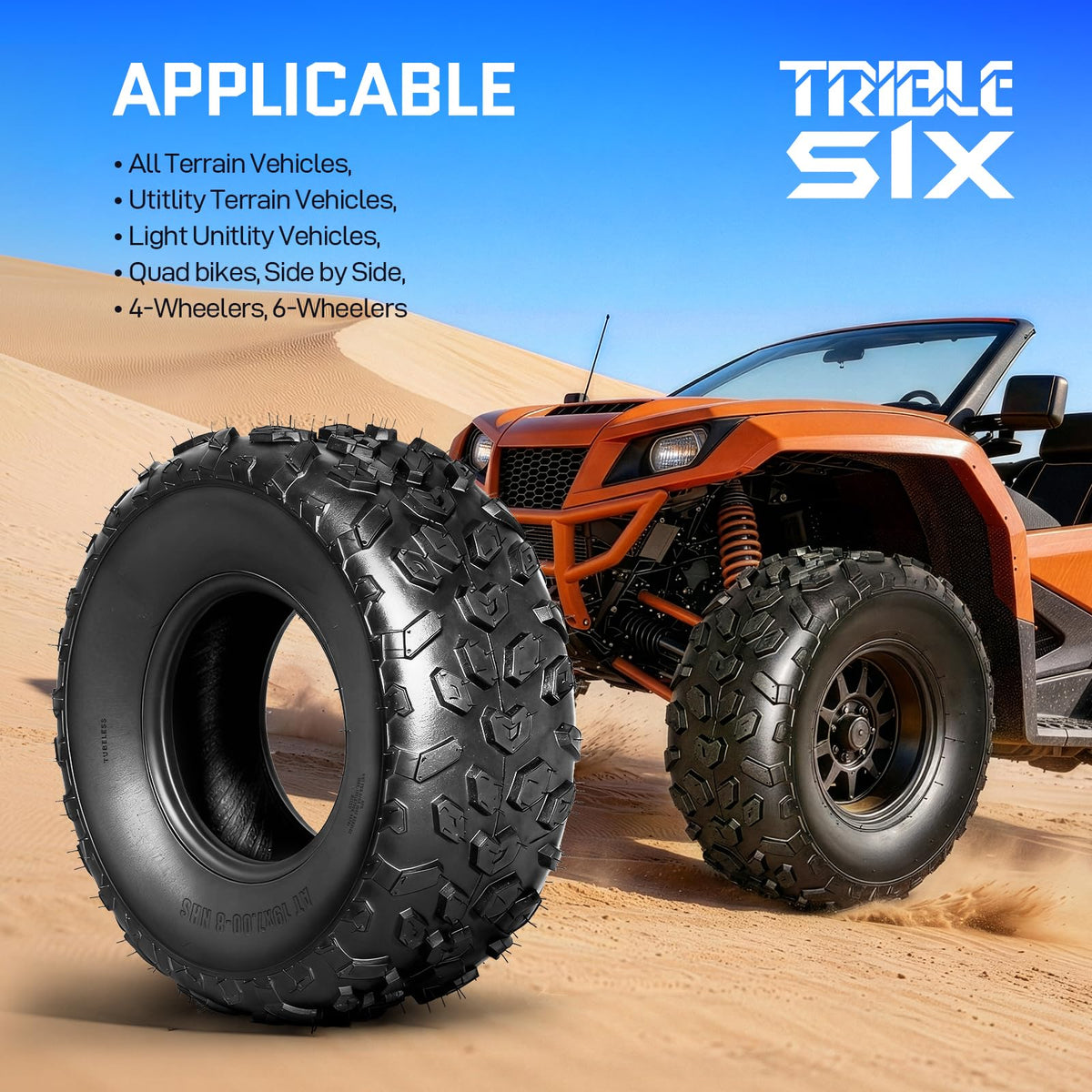 Set of 2 19x7-8 ATV/UTV Tires K6829
