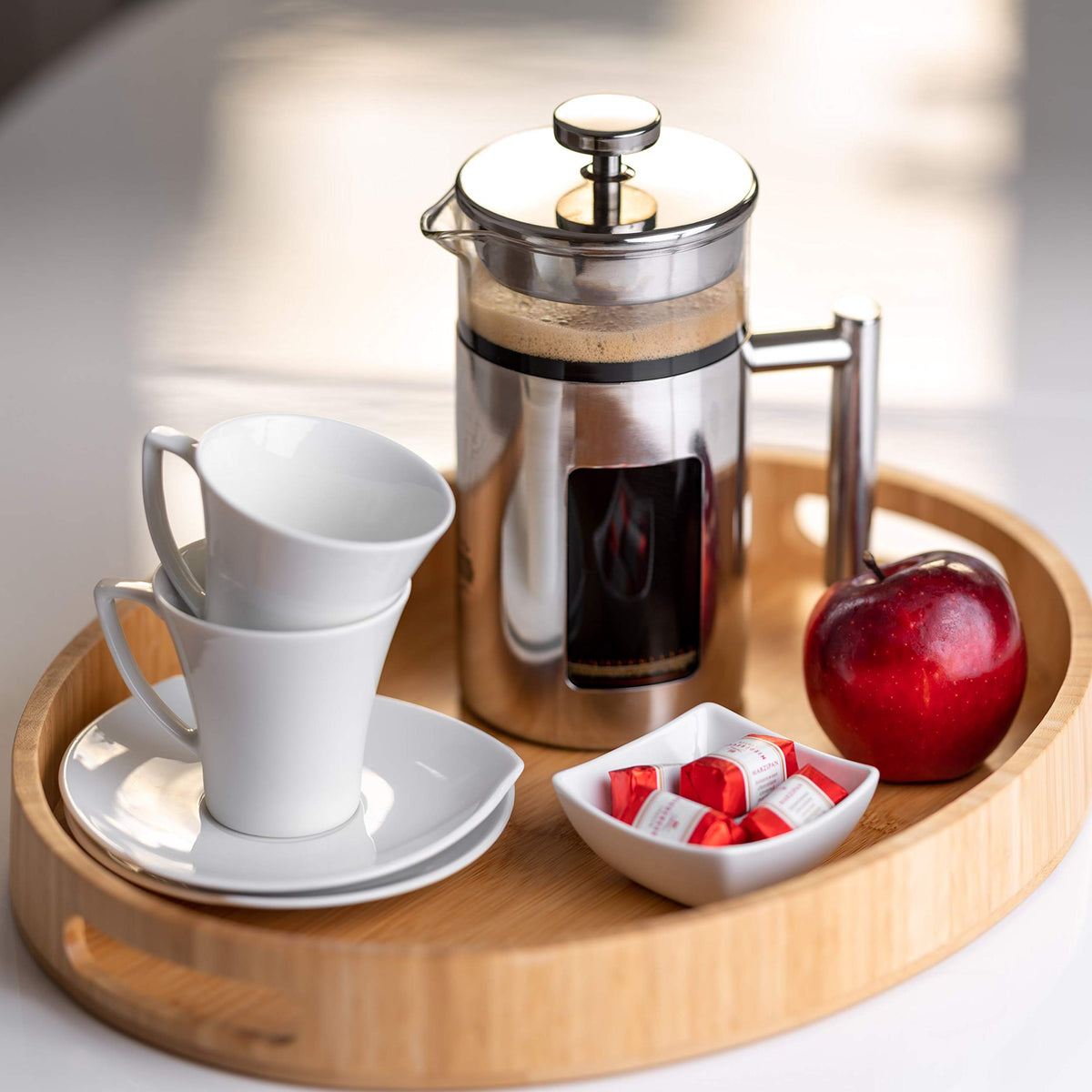 34 Ounce French Press Coffee Maker with Stainless Steel Frame L580