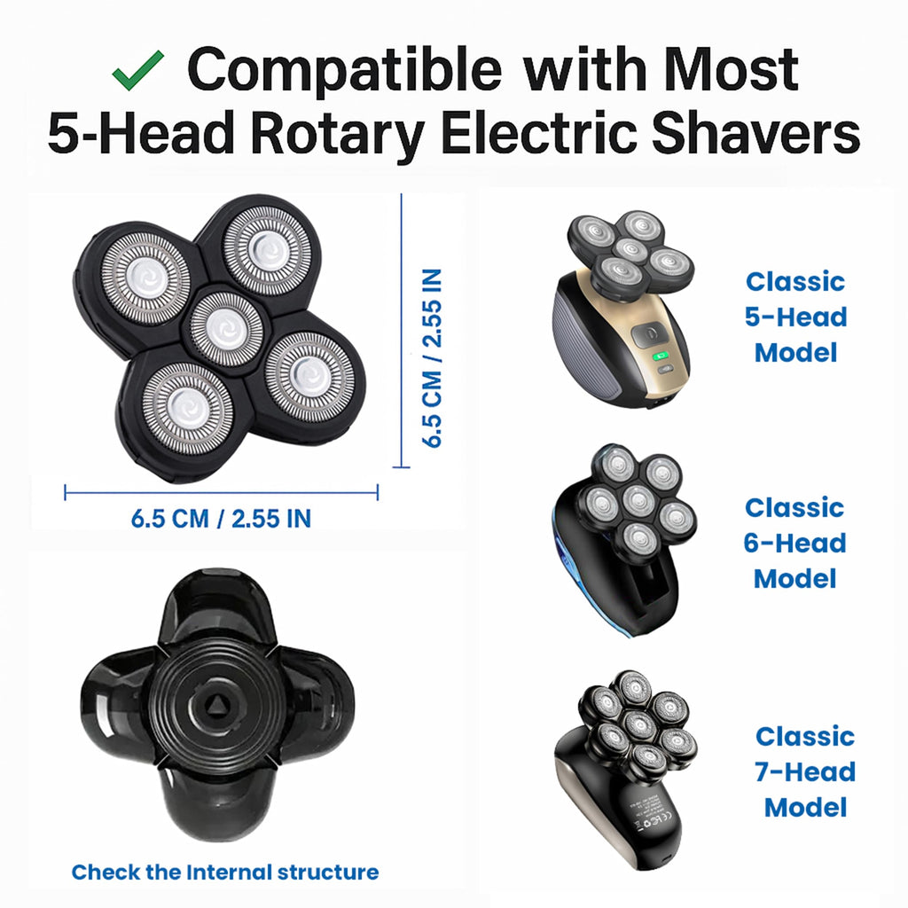5 Pack Replacement Blades for Electric Head Shavers V473325