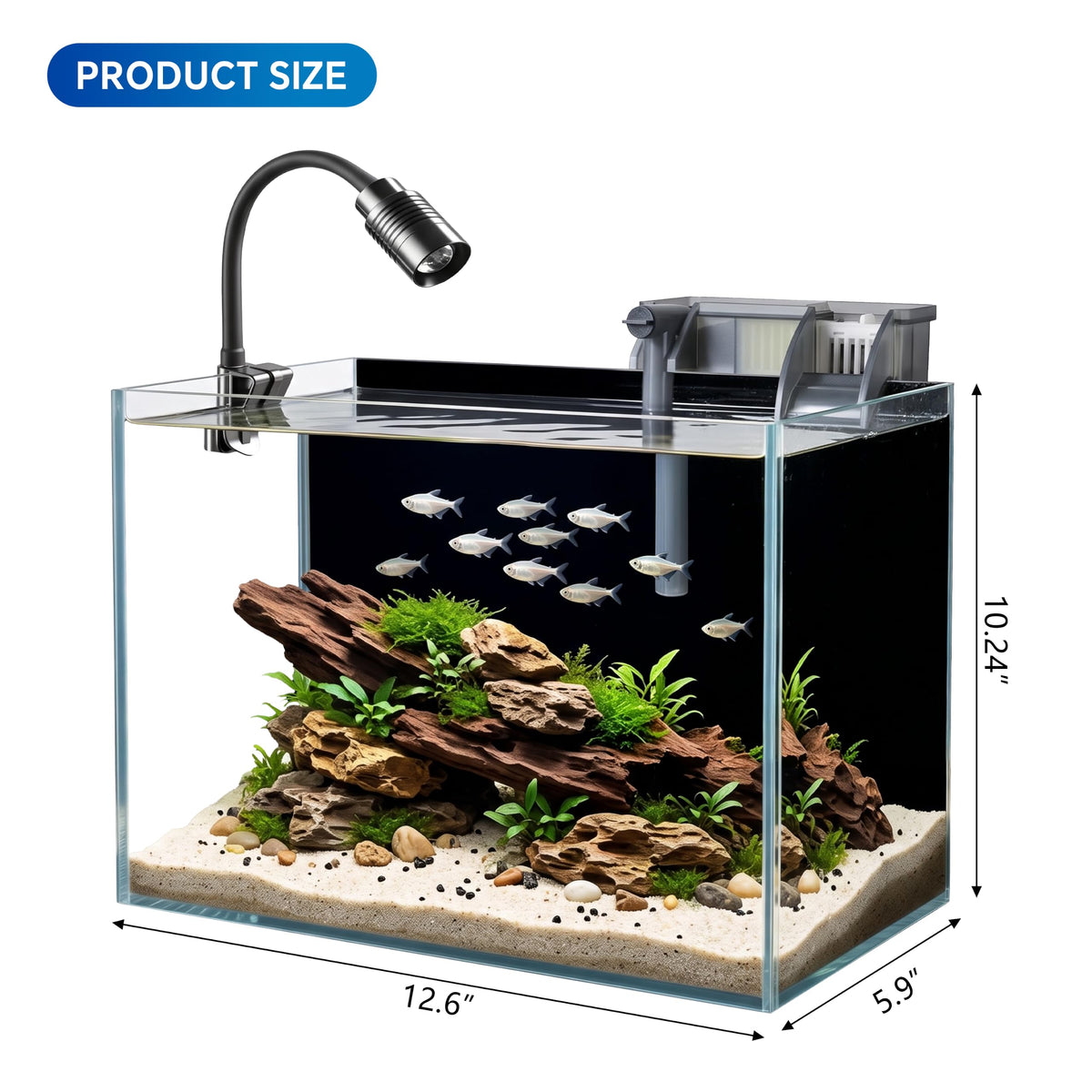 3.3 Gallon Glass Aquarium Kit U714