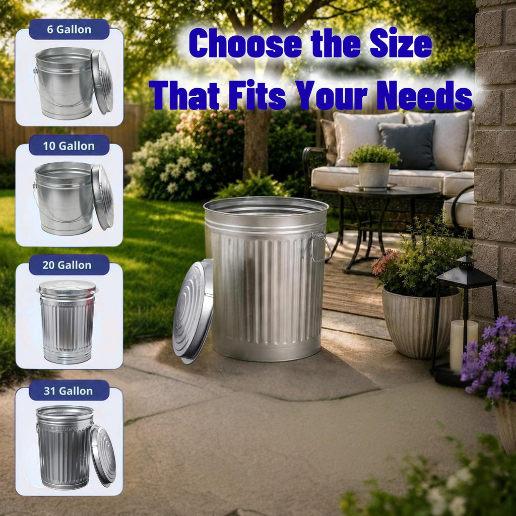20 Gallon Galvanized Steel Trash Can with Locking Lid T908939
