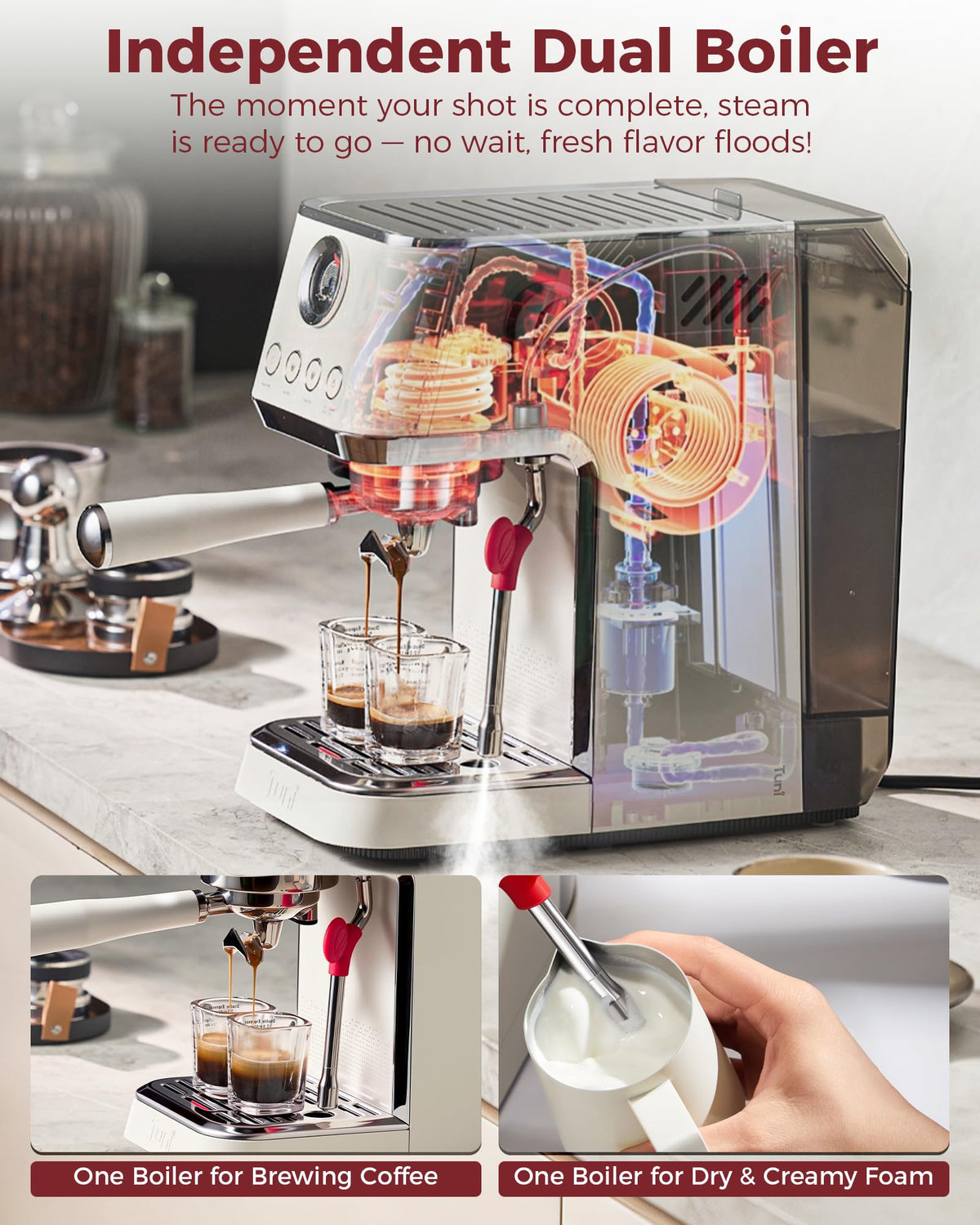 Conical Burr Coffee Grinder with Espresso Machine E194