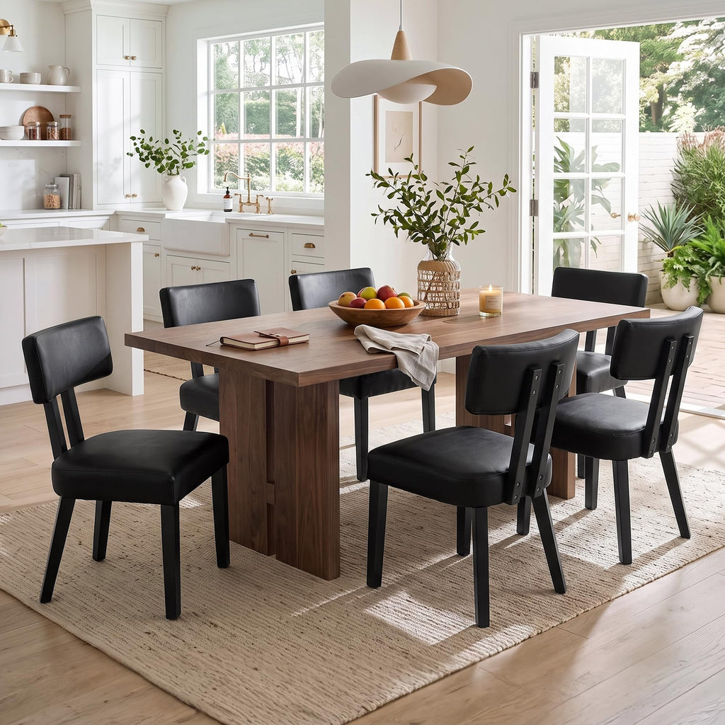 Gloss Black Upholstered Dining Chairs Set of 2 V913895