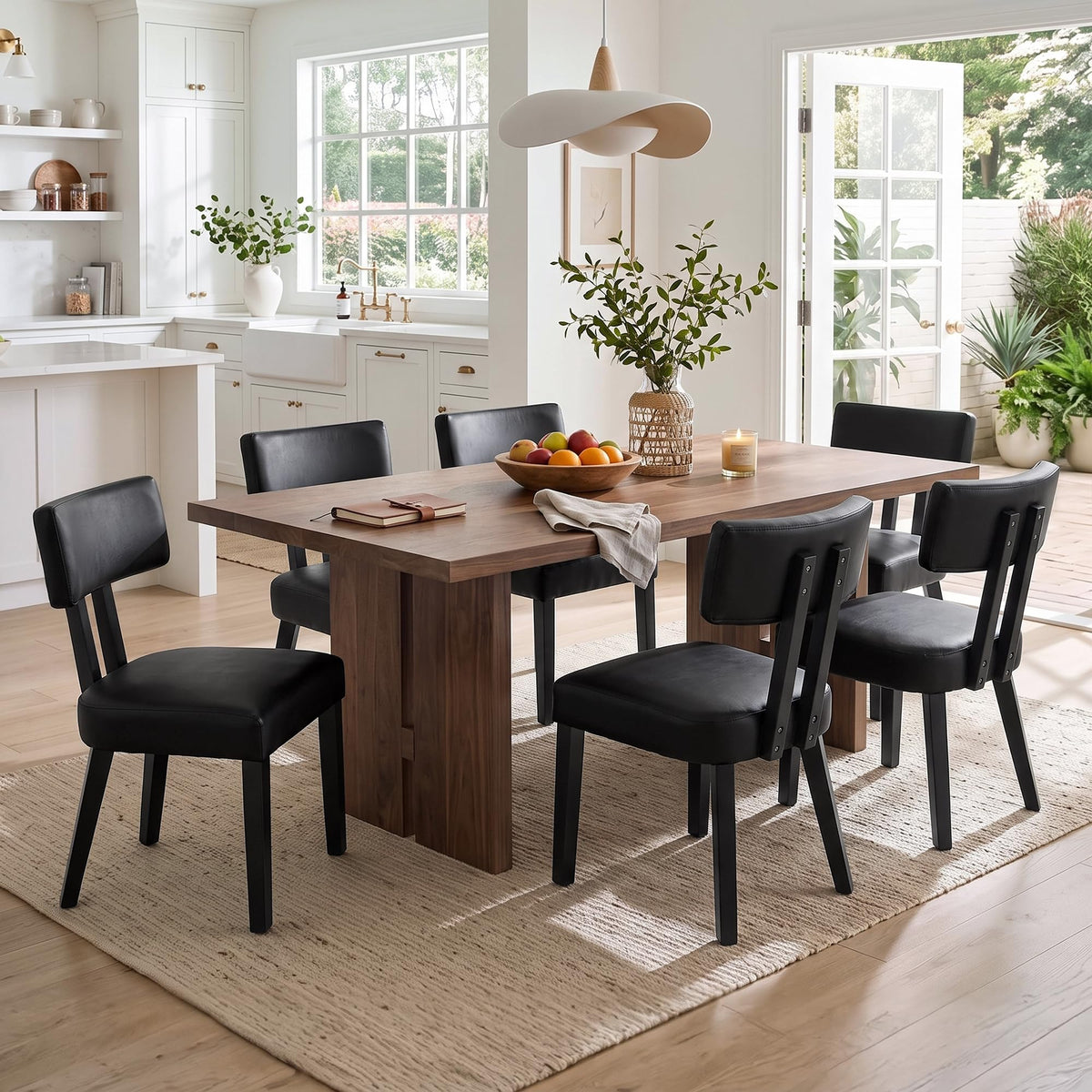 Gloss Black Upholstered Dining Chairs Set of 2 V913895