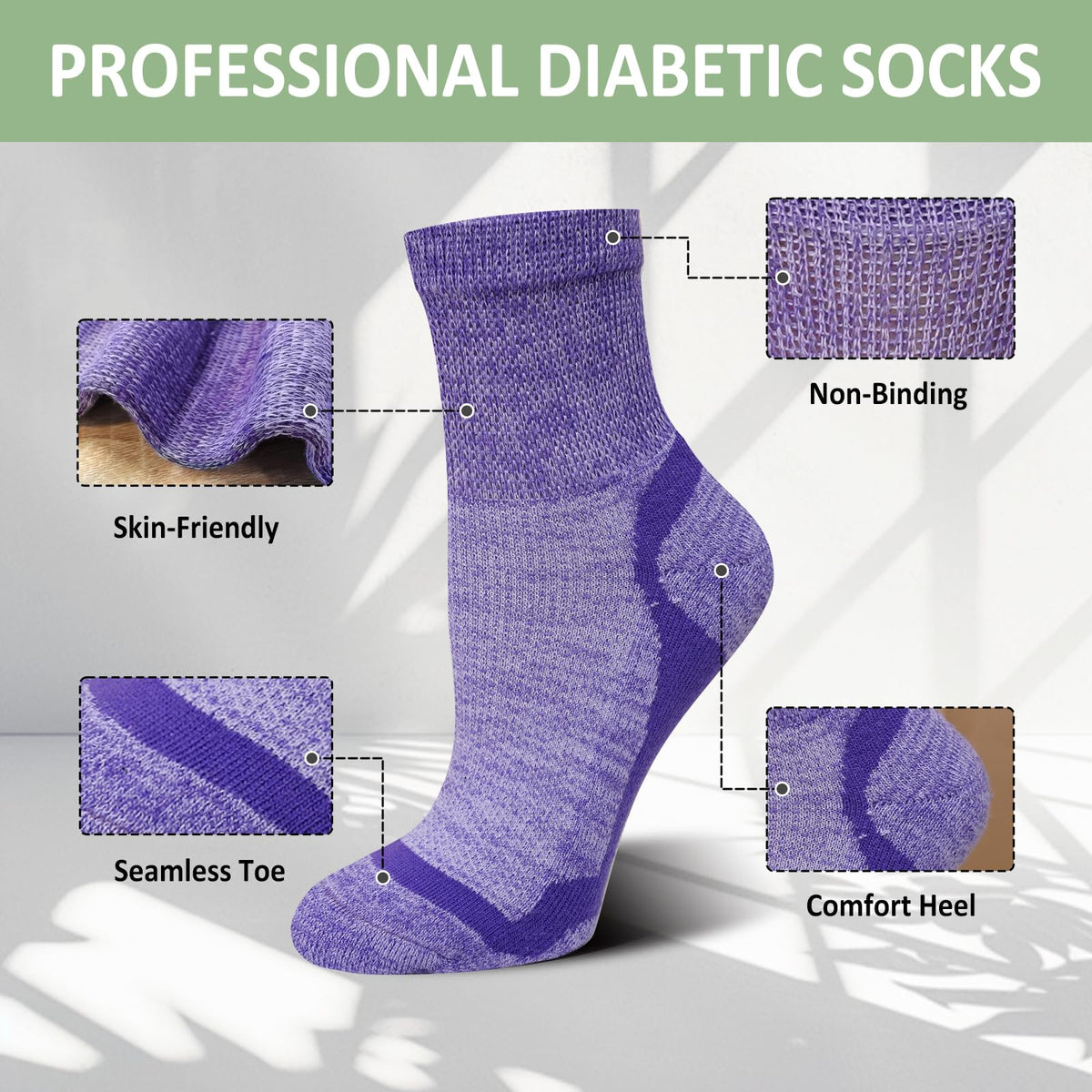 Bamboo Viscose Non-Binding Ankle Socks 5 Pairs D154022