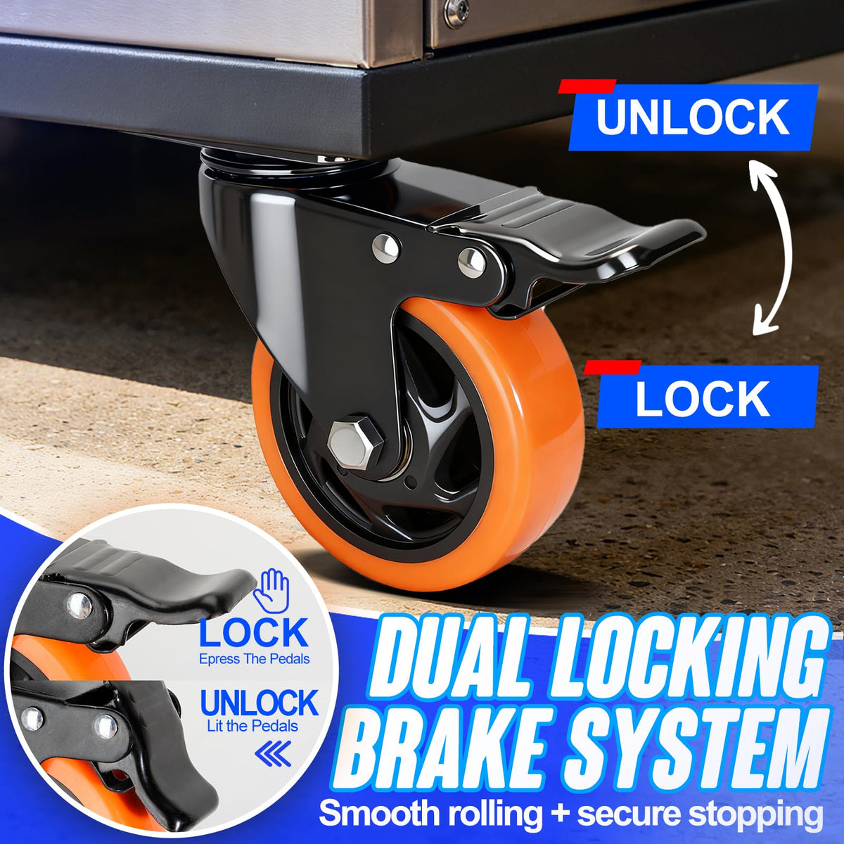 4 Inch Dual Locking Swivel Caster Set of 4 N315306