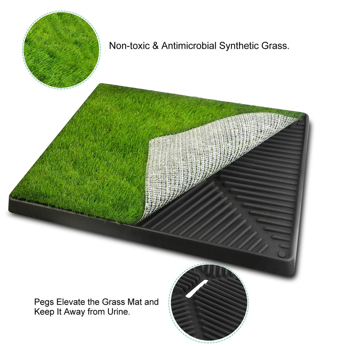 Indoor Dog Toilet with Artificial Grass 25" x 20" D808