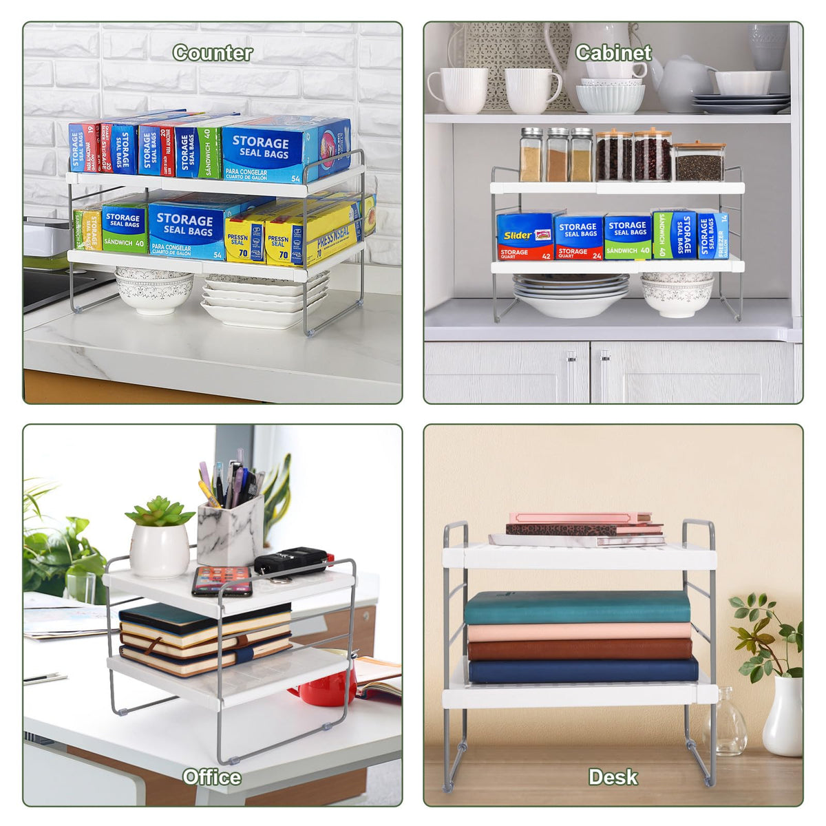 Expandable Adjustable Kitchen Wrap Box Organizer Rack T9862