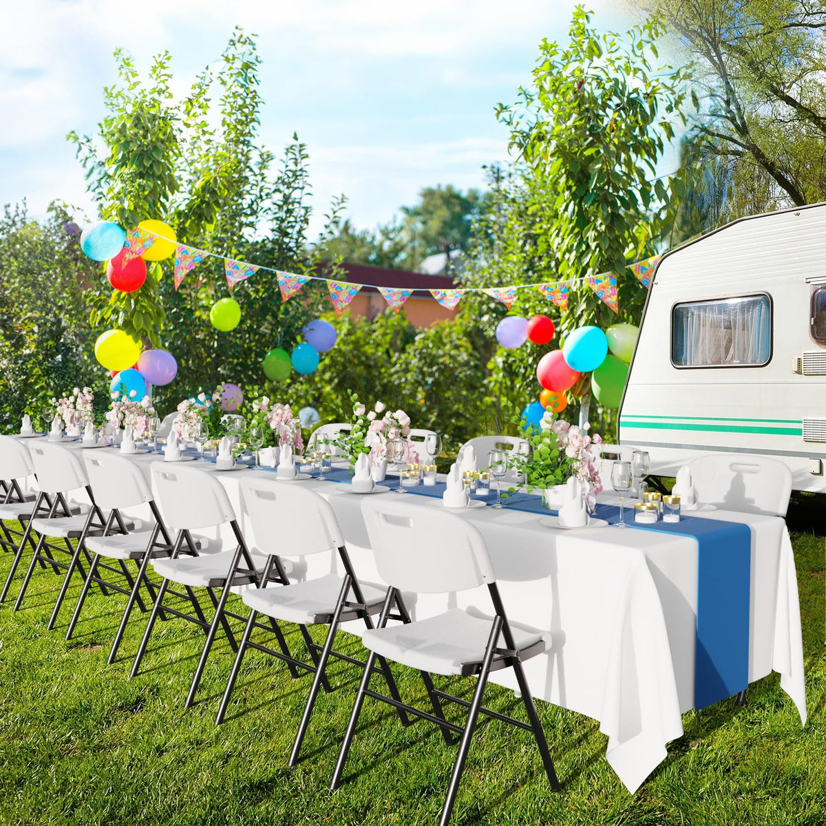 White 4 Pack Folding Chairs T88500