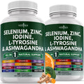 Selenium Zinc Iodine L Tyrosine Ashwagandha Supplement 120 Count F5759