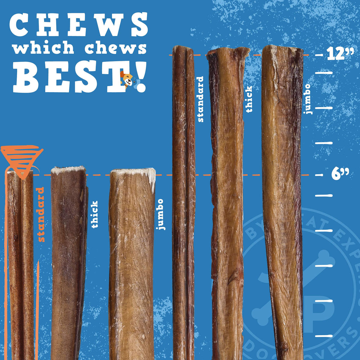 6 Inch Bully Sticks for Dogs 25 Ct Y736138