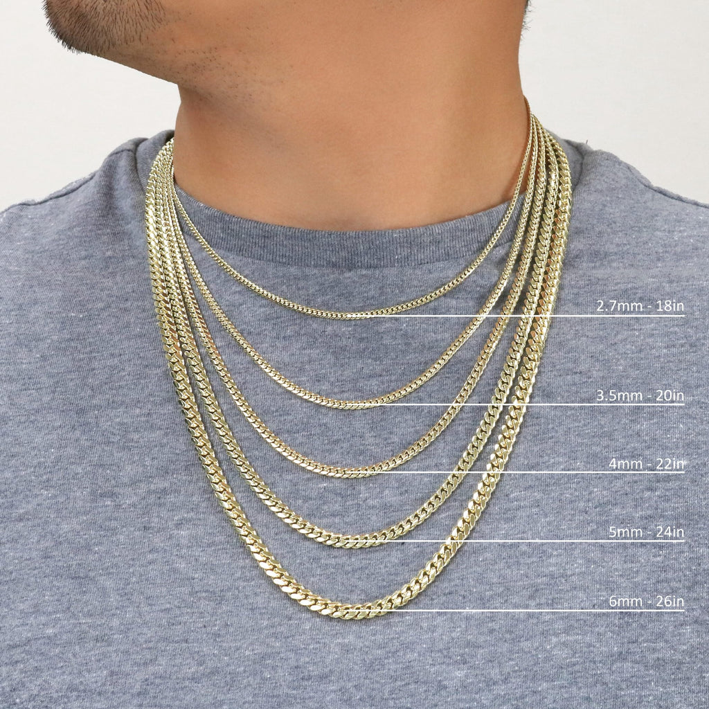 18K Yellow Gold Cuban Link Chain Necklace D898770