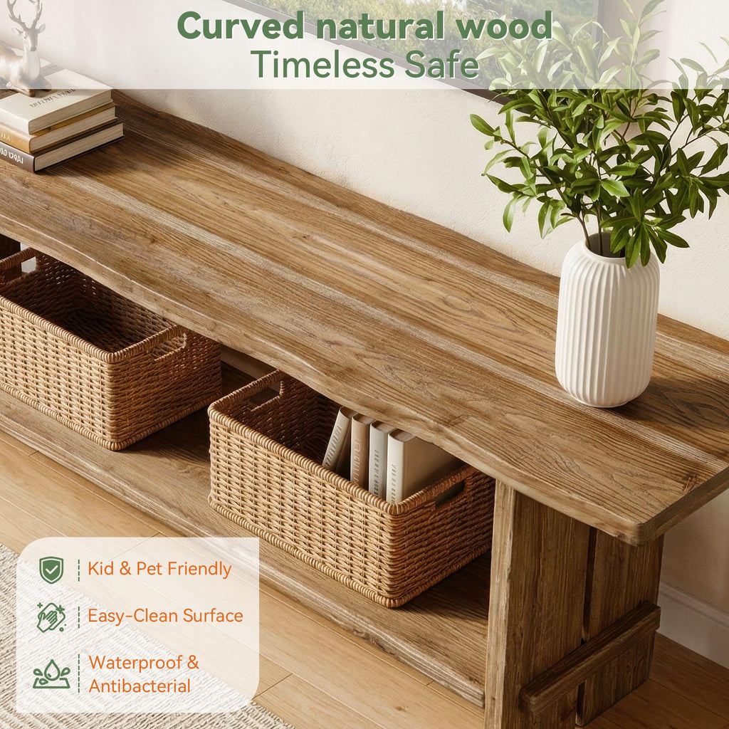 71" Solid Wood 2-Tier TV Stand Z910