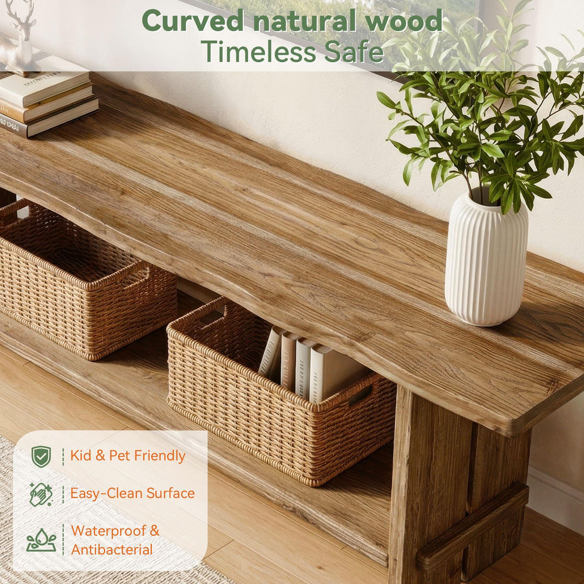 71" Solid Wood 2-Tier TV Stand Z910