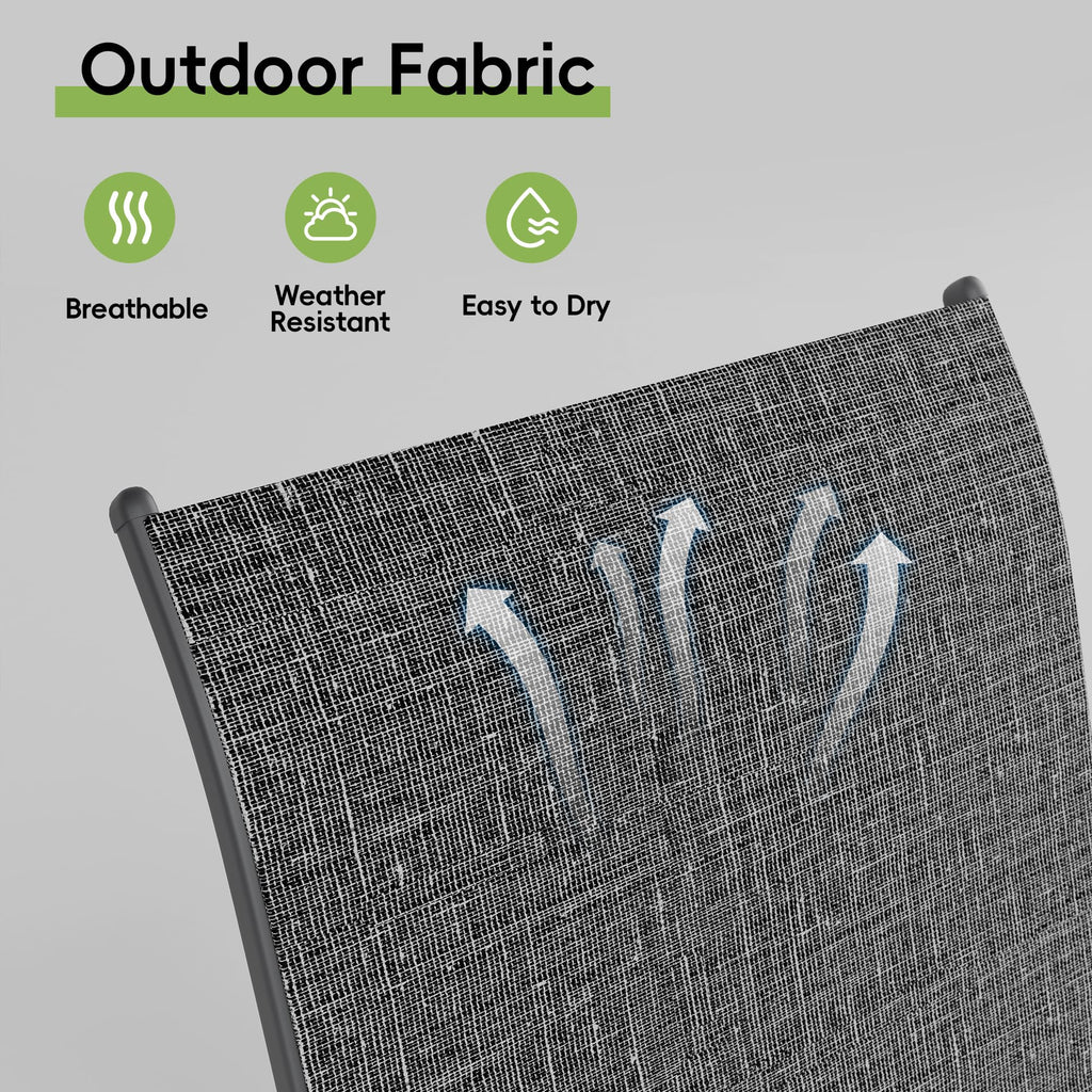 Dark Grey Metal Patio Chairs Set of 4 W735