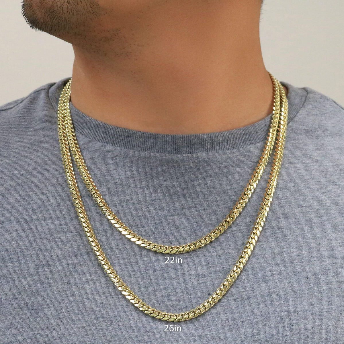18K Yellow Gold Cuban Link Chain Necklace D898770
